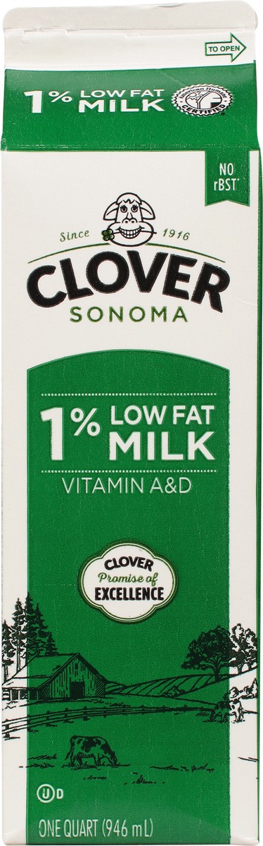 slide 6 of 9, Clover Sonoma 1% Low Fat Milk 1 qt, 1 qt