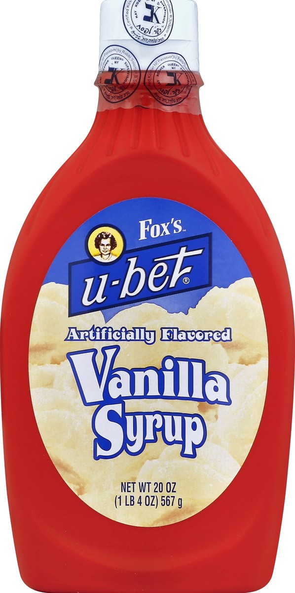 slide 2 of 2, Fox's U-Bet Artificially Flavored Vanilla Syrup, 20 oz