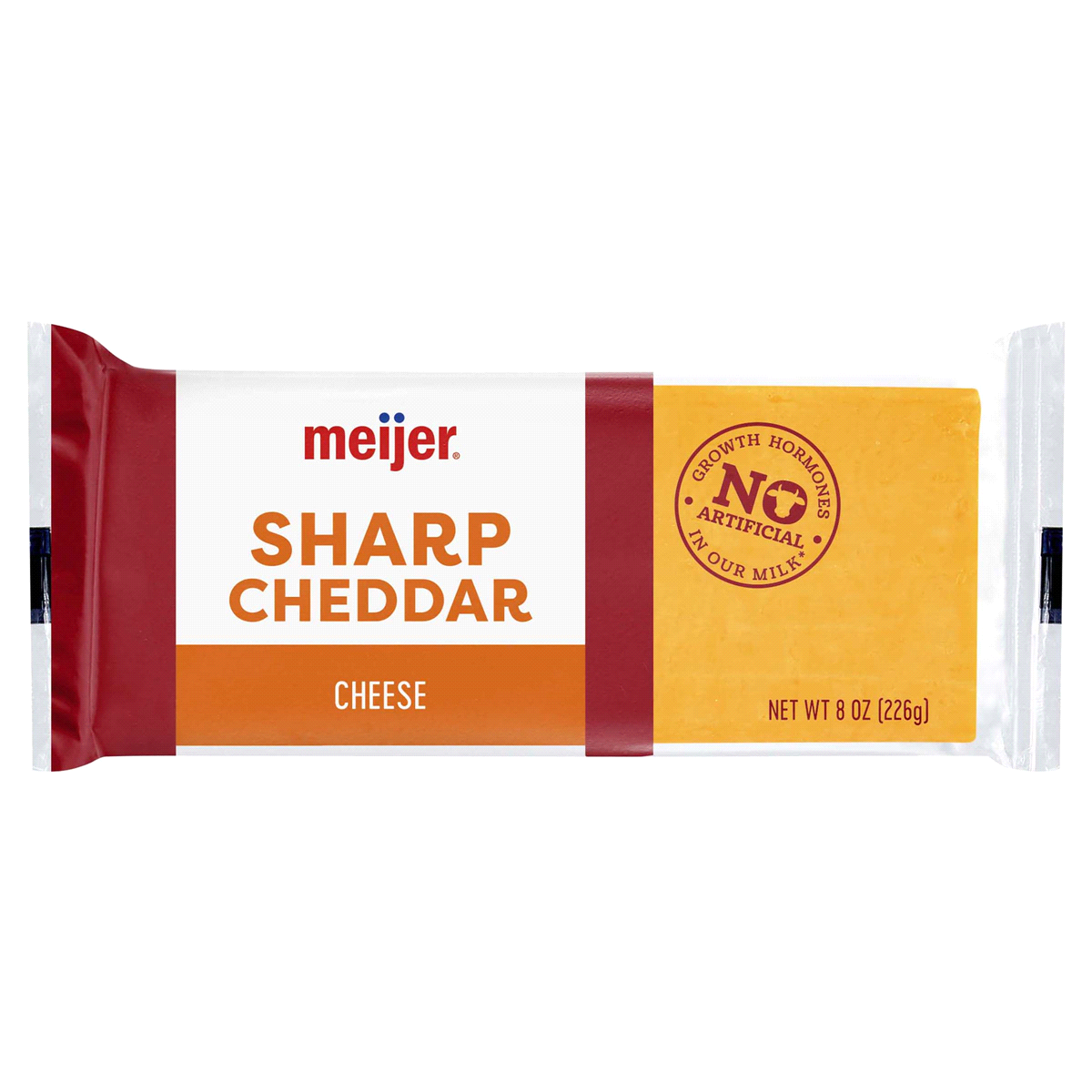 slide 1 of 5, Meijer Chunk Sharp Cheddar Cheese, 8 oz