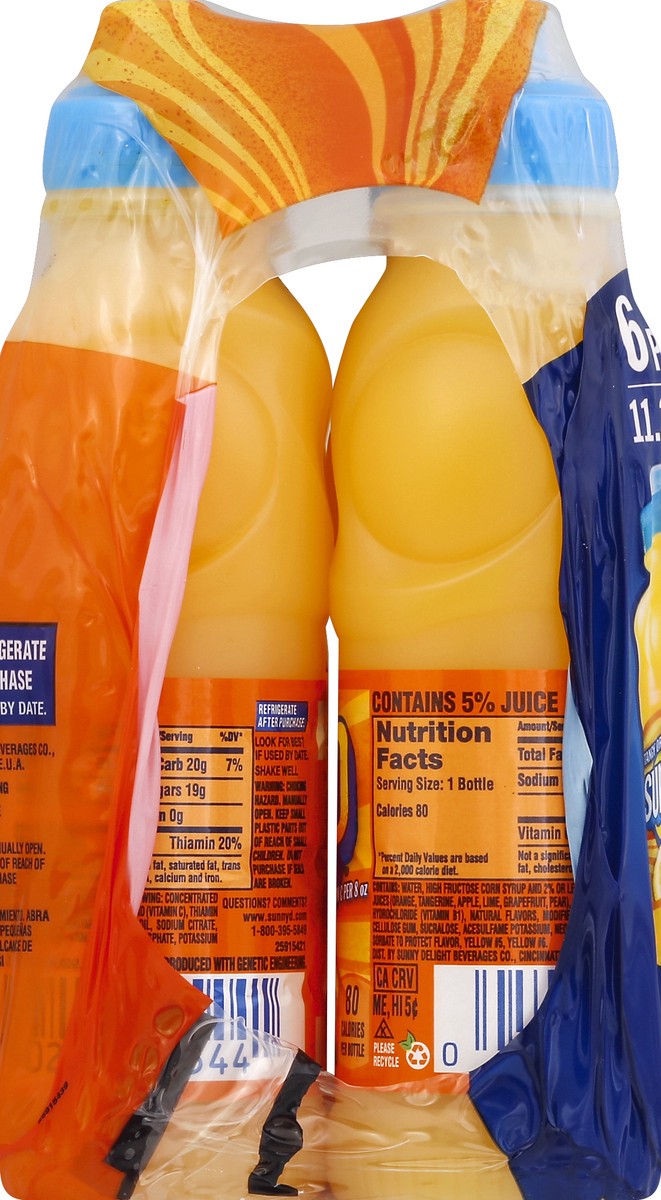 slide 2 of 4, Sunny D Tangy Original Citrus Punch 6-11.3 fl oz Bottles, 6 ct