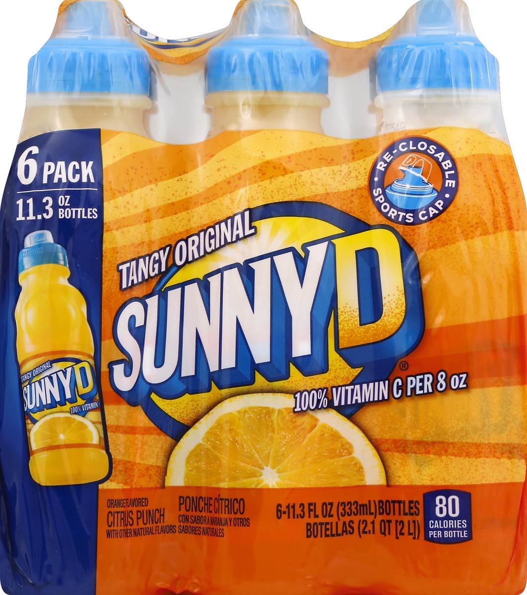 slide 4 of 4, Sunny D Tangy Original Citrus Punch 6-11.3 fl oz Bottles, 6 ct