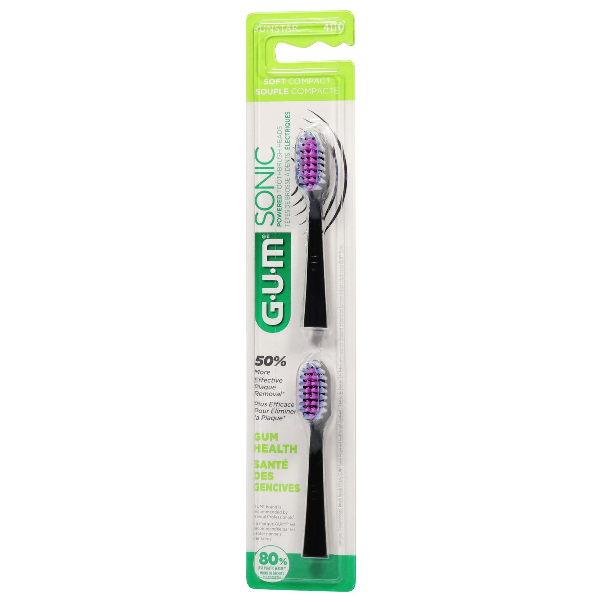 slide 4 of 4, G-U-M Sonic Soft Compact Powered Brush Heads 2 ea, 2 ct