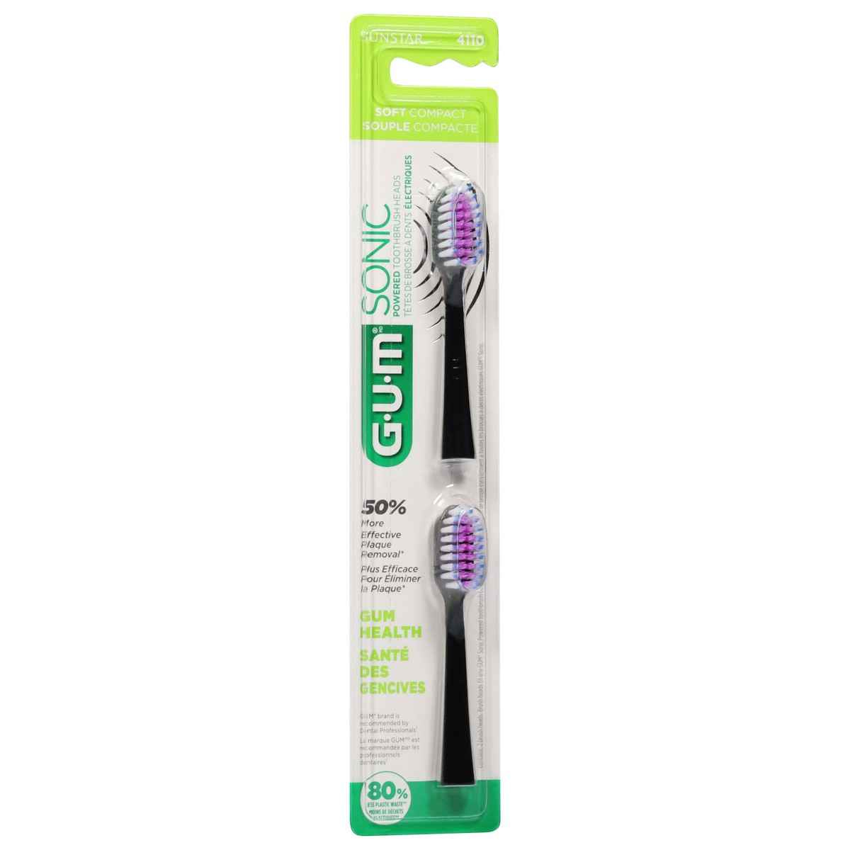 slide 3 of 4, G-U-M Sonic Soft Compact Powered Brush Heads 2 ea, 2 ct