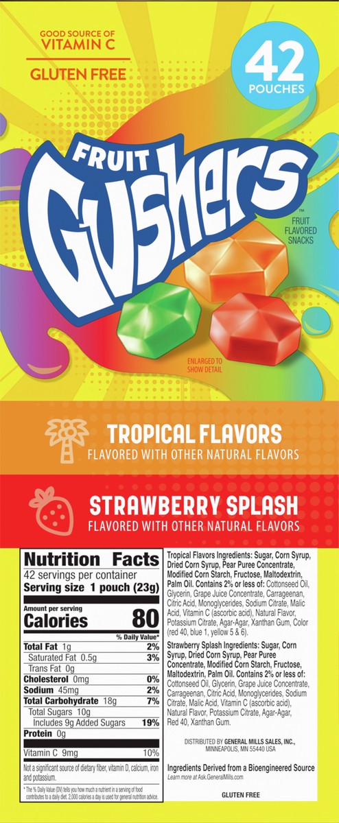 slide 2 of 8, Fruit Gushers Fruit Snacks, Strawberry Splash and Tropical Flavors, 42 ct, 42 ct