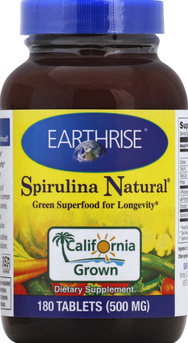 slide 2 of 2, Earthrise Spirulina Natural 180 ea, 180 ct