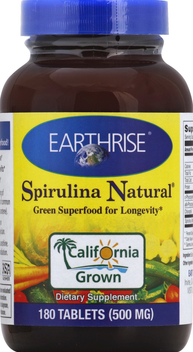 slide 1 of 2, Earthrise Spirulina Natural 180 ea, 180 ct