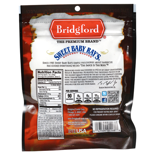 slide 4 of 5, Bridgford Beef Jerky 3.25 oz, 3.25 oz