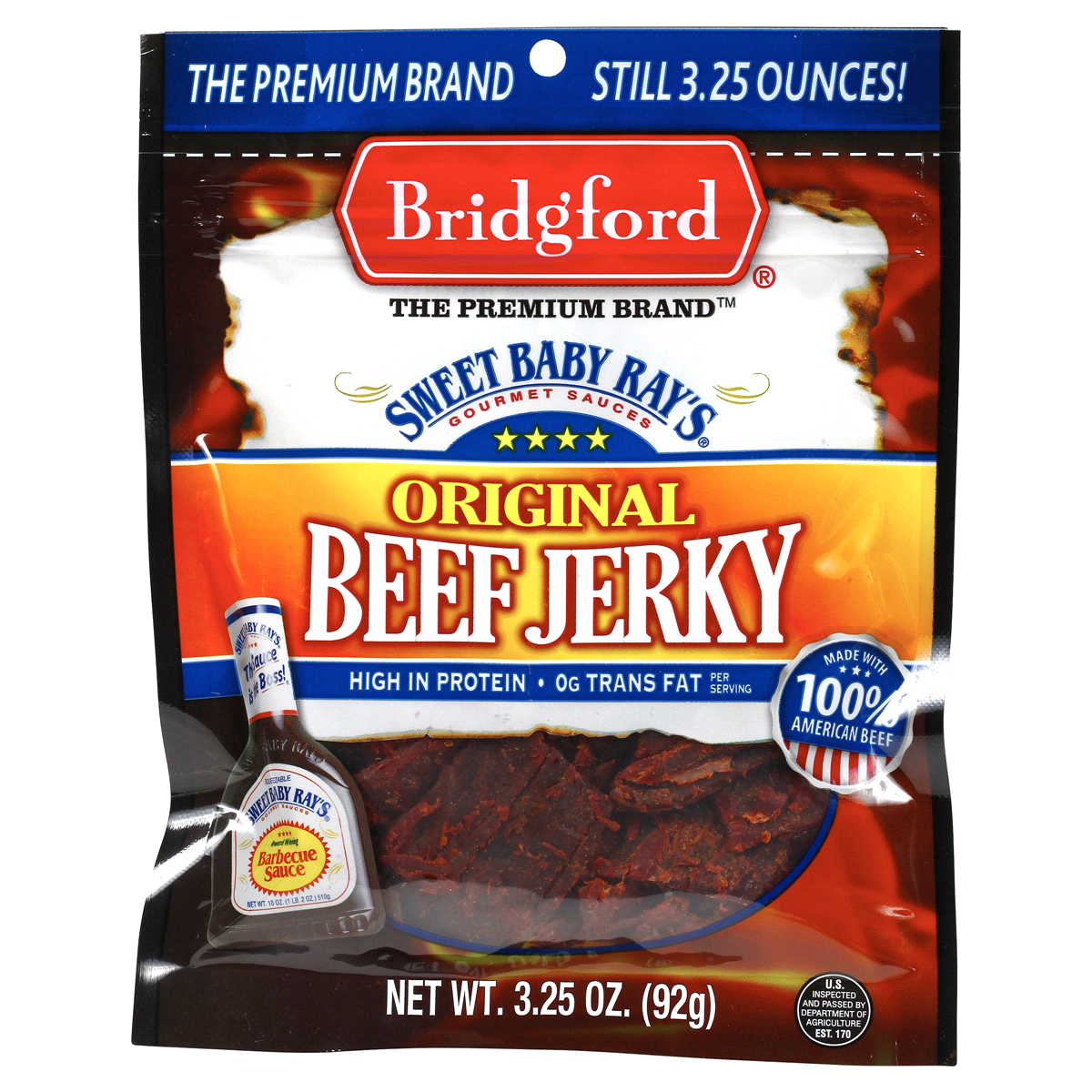 slide 1 of 5, Bridgford Beef Jerky 3.25 oz, 3.25 oz