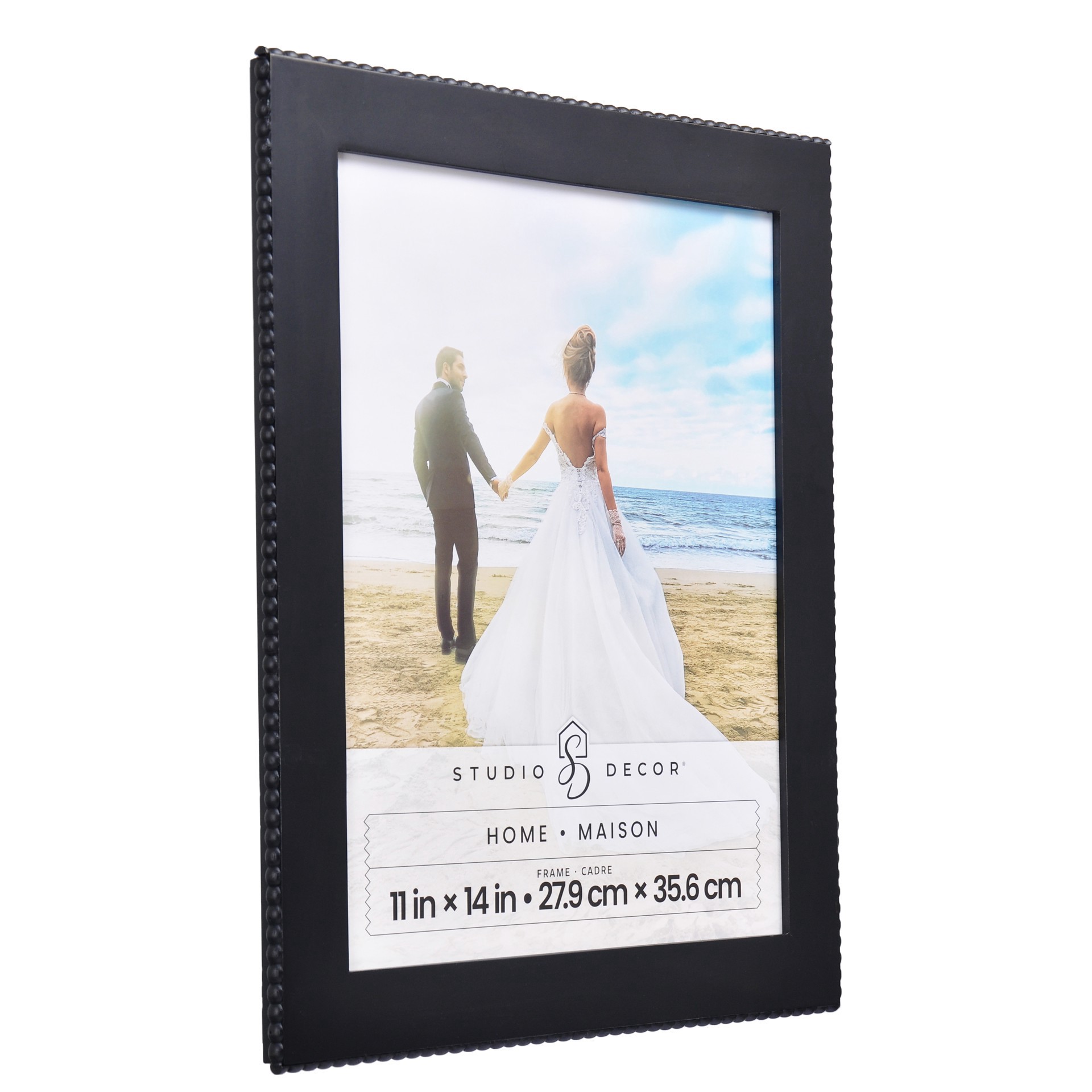 slide 5 of 6, Home Black With Beaded Edge Wood Wall Frame By Studio Decor, 11 in x 14 in