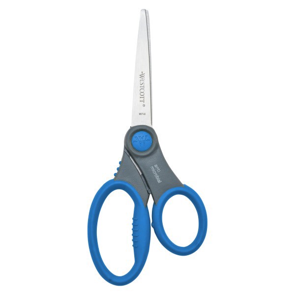 slide 3 of 5, Westcott Student Scissors with Anti-Microbial Protection, Pointed, Assorted Colors, 7 in