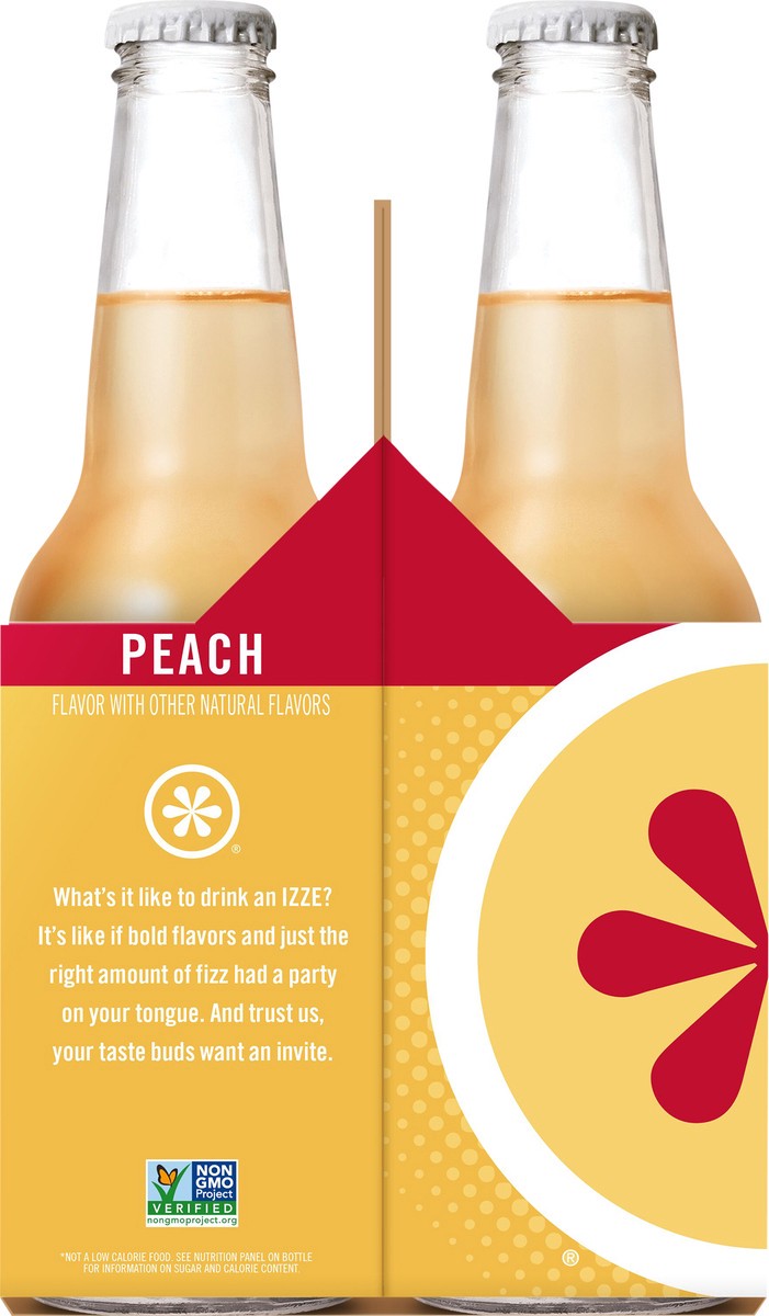 slide 4 of 5, Izze Sparkling Peach Juice Beverage 4 - 12 fl oz Bottles, 48 fl oz