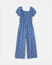 Carters Girls Floral Jumpsuit - Blue Blue 7