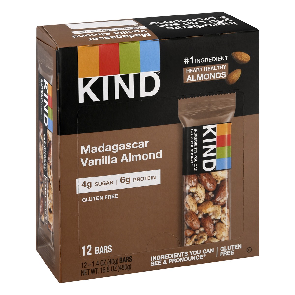 slide 2 of 9, KIND Madagascar Vanilla Almond Bars 12 ea, 12 ct