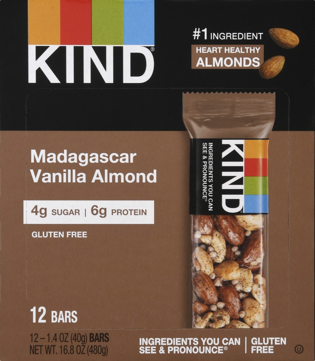 slide 6 of 9, KIND Madagascar Vanilla Almond Bars 12 ea, 12 ct