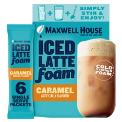 Maxwell House Iced Caramel Latte with Foam All in One Drink Mix, 5.82 oz, 6 Packets