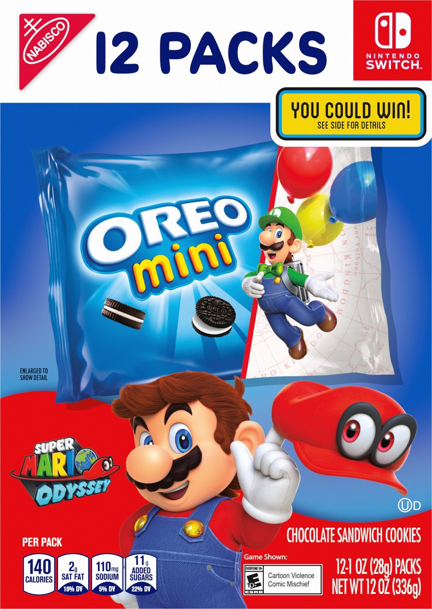slide 5 of 9, OREO Mini Chocolate Sandwich Cookies, 12 Snack Packs, 12 ct