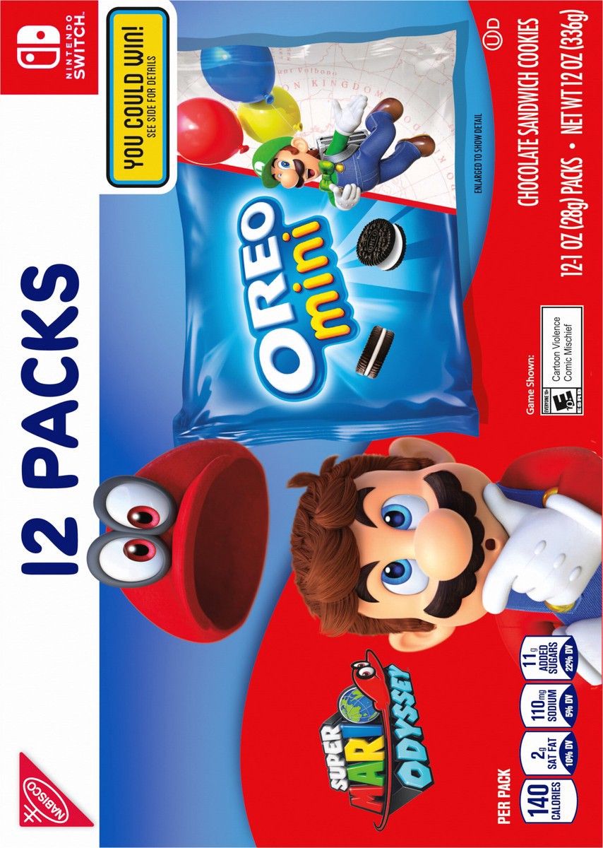 slide 7 of 9, OREO Mini Chocolate Sandwich Cookies, 12 Snack Packs, 12 ct