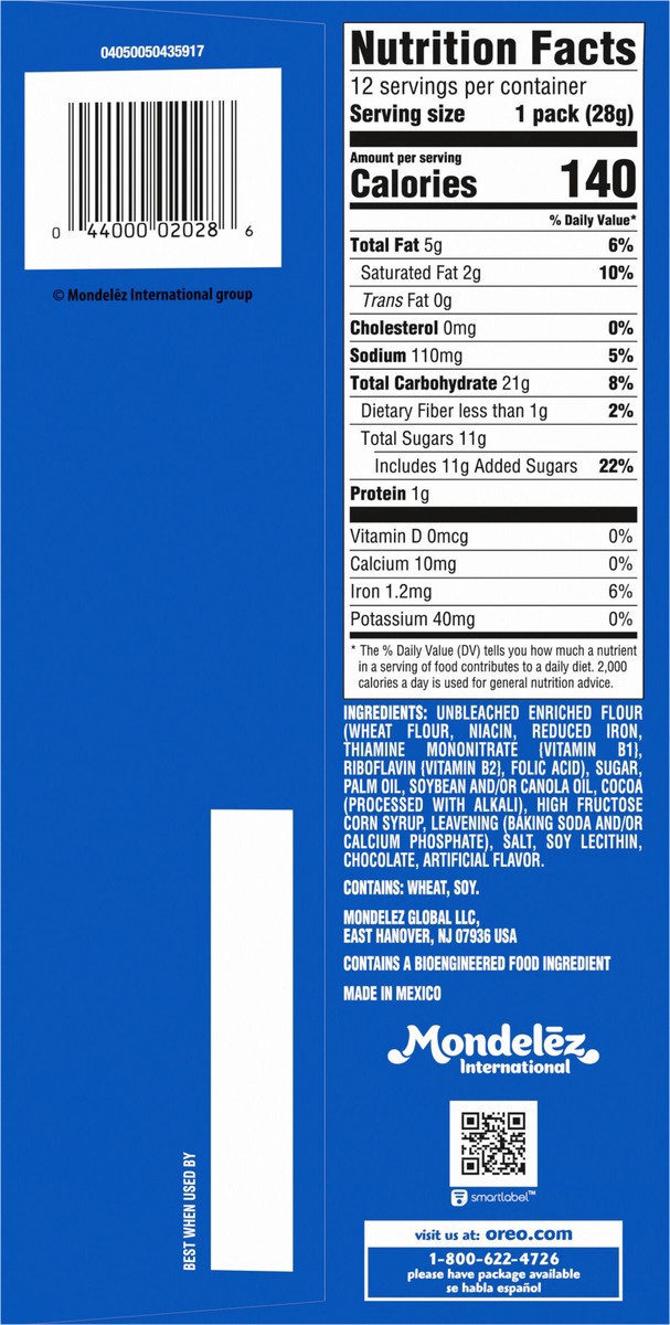 slide 2 of 9, OREO Mini Chocolate Sandwich Cookies, 12 Snack Packs, 12 ct