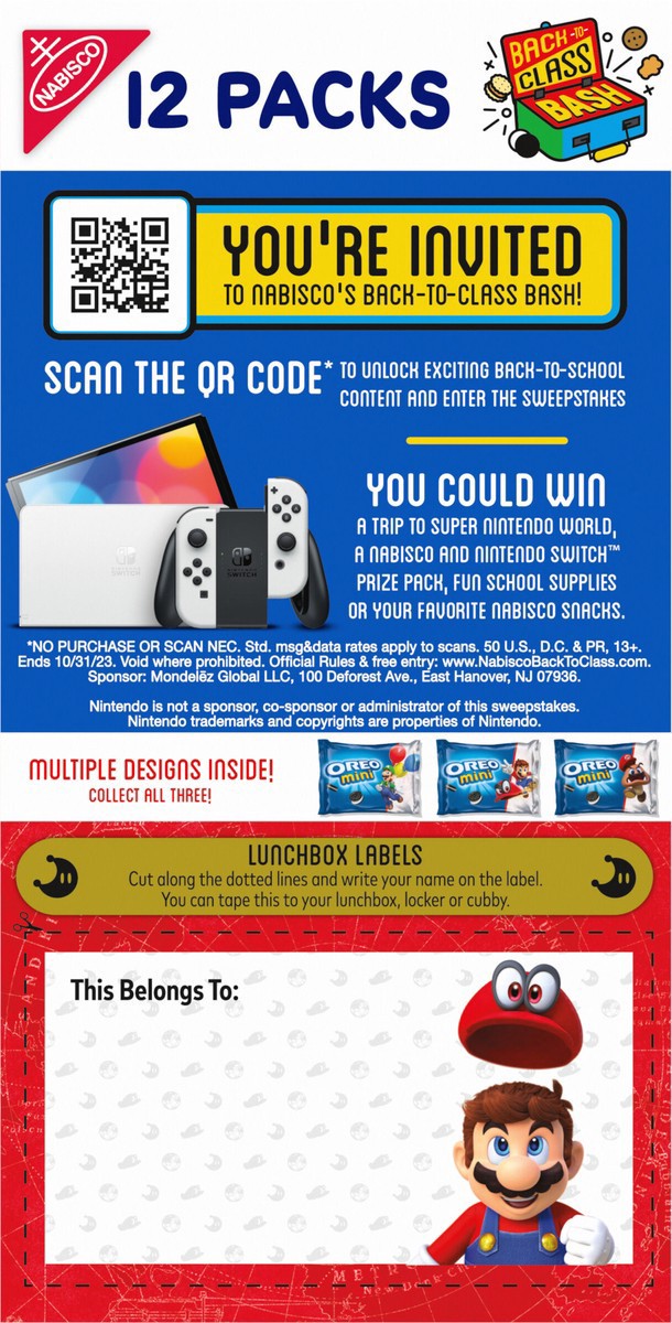 slide 9 of 9, OREO Mini Chocolate Sandwich Cookies, 12 Snack Packs, 12 ct