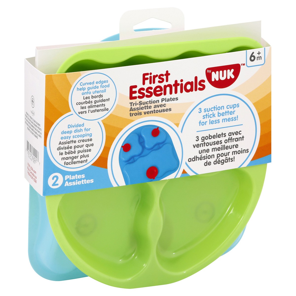 slide 2 of 9, NUK First Essentials Tri-Suction Plates 2 ea, 2 ct