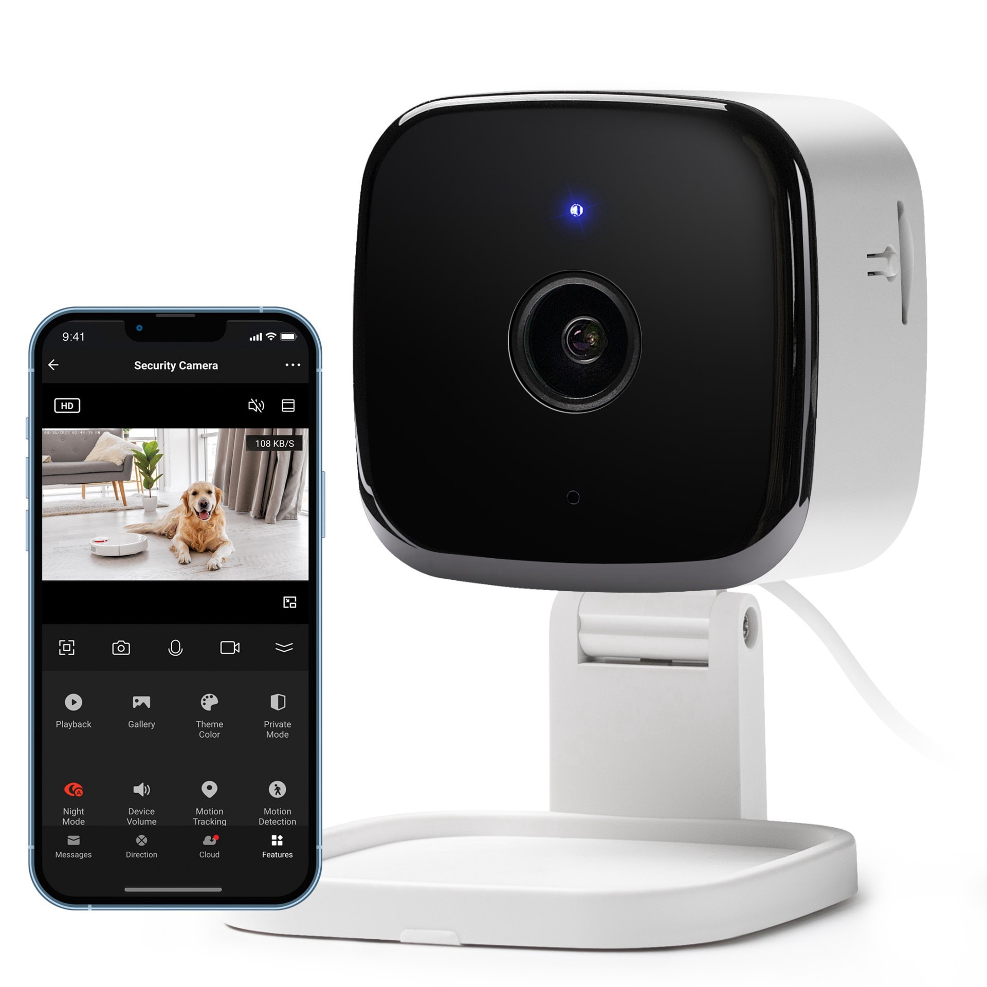 slide 1 of 1, Geeni PetConnect Smart Wi-Fi 2K Quad HD Indoor Camera, 1 ct