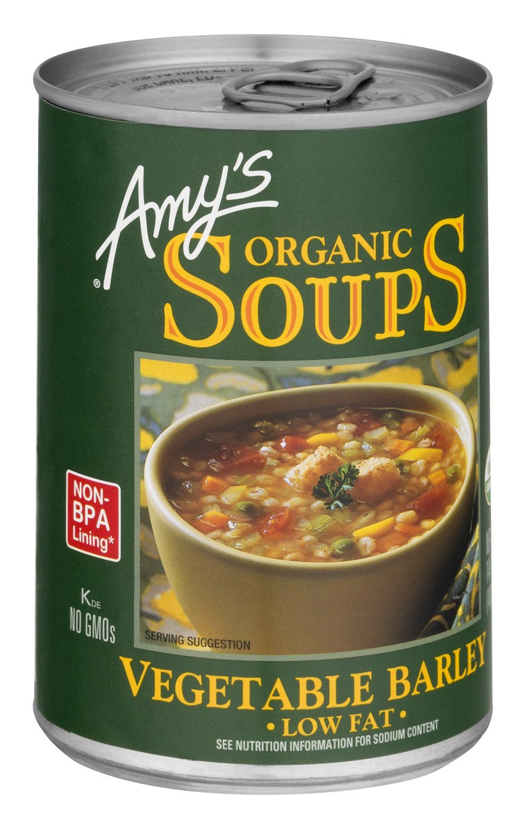 slide 2 of 8, Amy's Soup Vegetable Barley Org, 14.1 oz