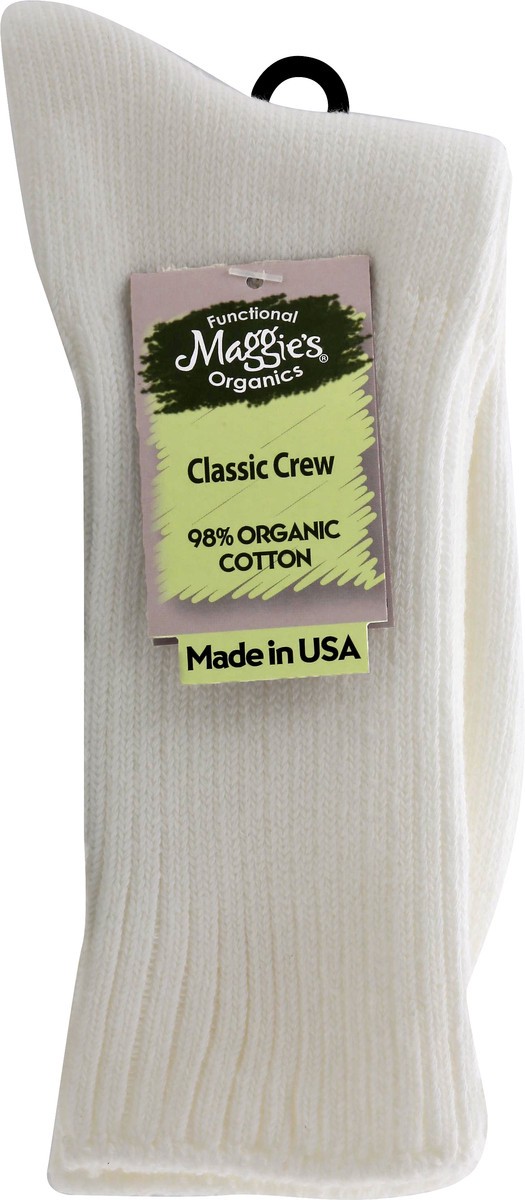 slide 3 of 6, Maggie’s Organics Socks, Classic Crew, White, 1 ct