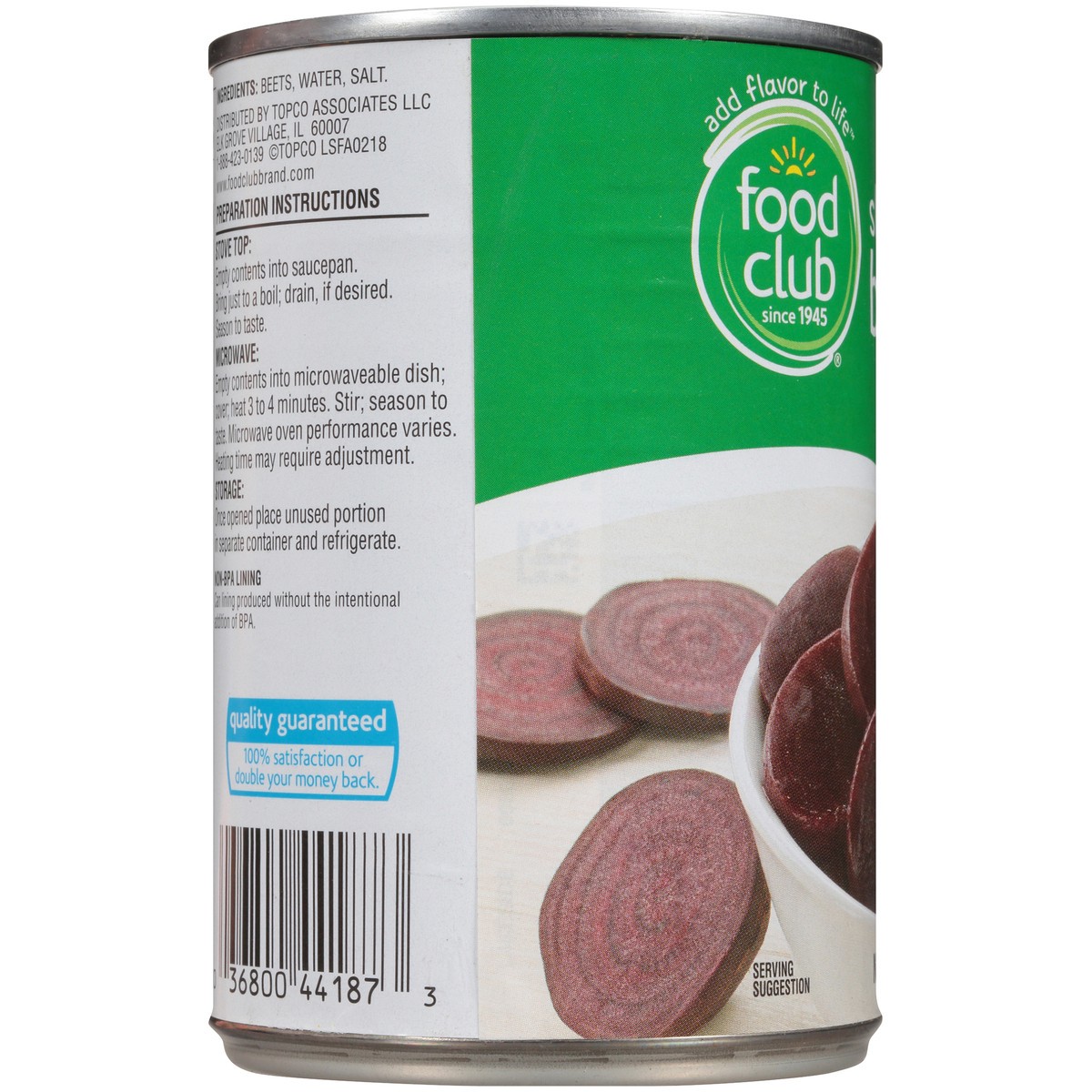 slide 8 of 9, Food Club Sliced Beets, 15 oz