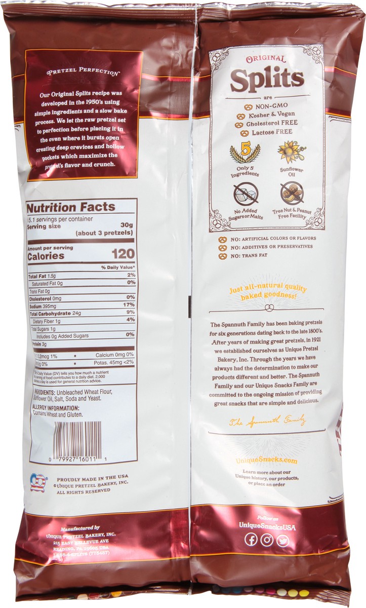 slide 3 of 9, Unique Snacks Splits Original Original Pretzels 16 oz, 16 oz