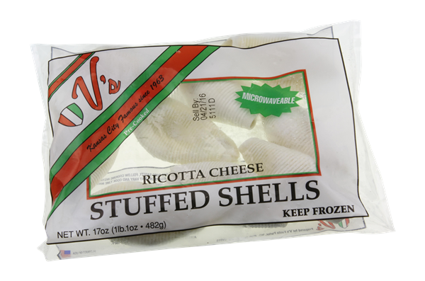 slide 1 of 1, V's Ricotta Cheese Stuffed Shells, 17 oz