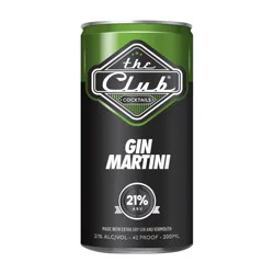 The Club Gin Martini 200ml Can 42 Proof
