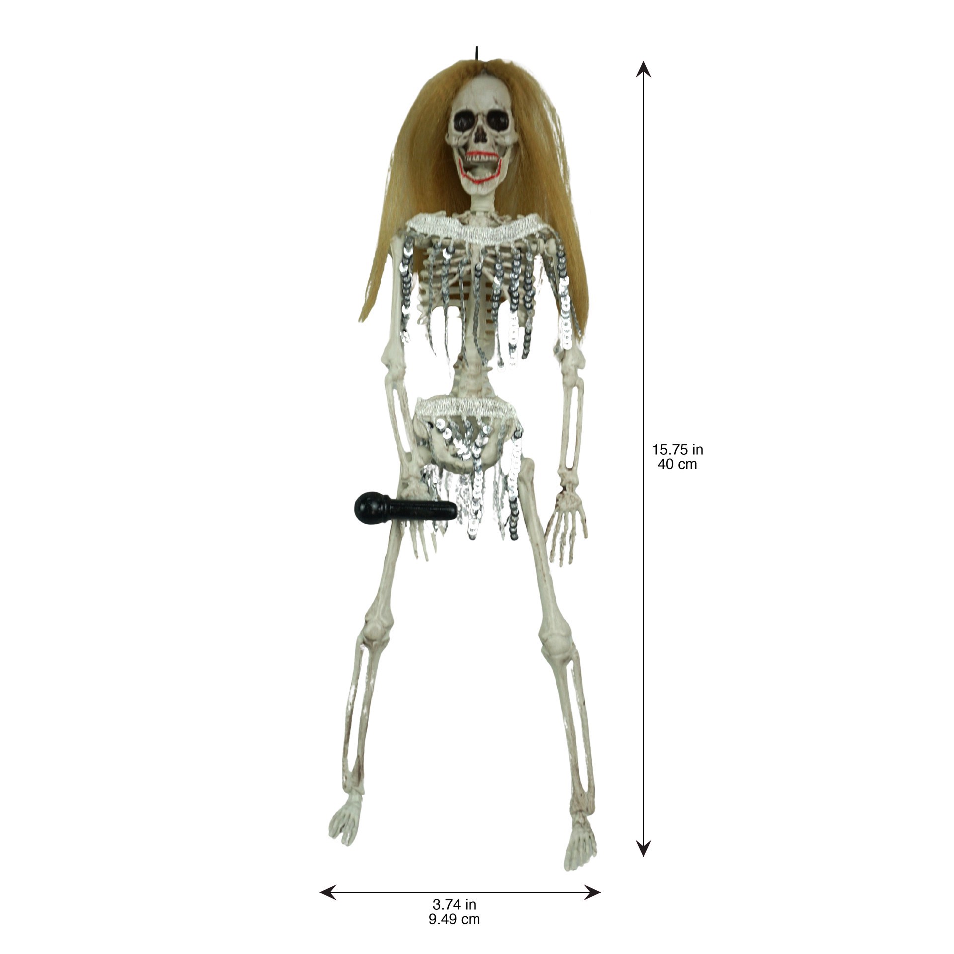 slide 2 of 3, 16" Pop Star Skeleton With Gold Hair By Ashland, 16 in