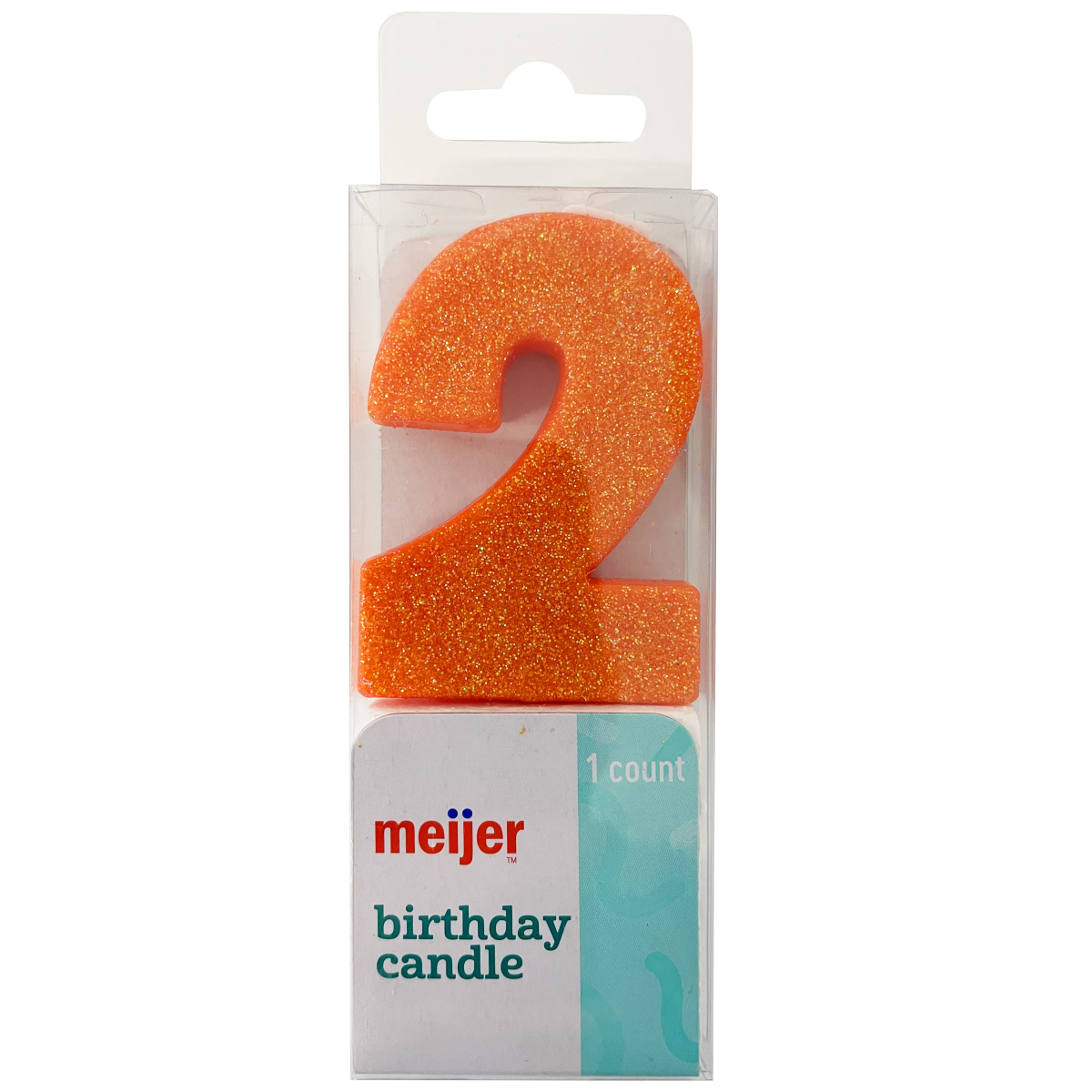 slide 1 of 1, Meijer Birthday Candle, Number 2, 1 ct