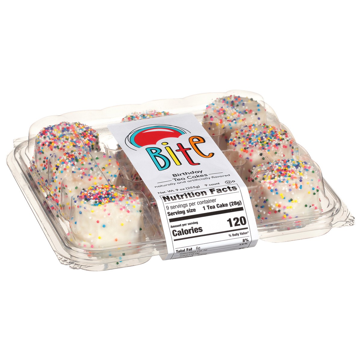 slide 9 of 13, Bite Birthday Tea Cakes 9 Cakes 9 ea, 9 ct
