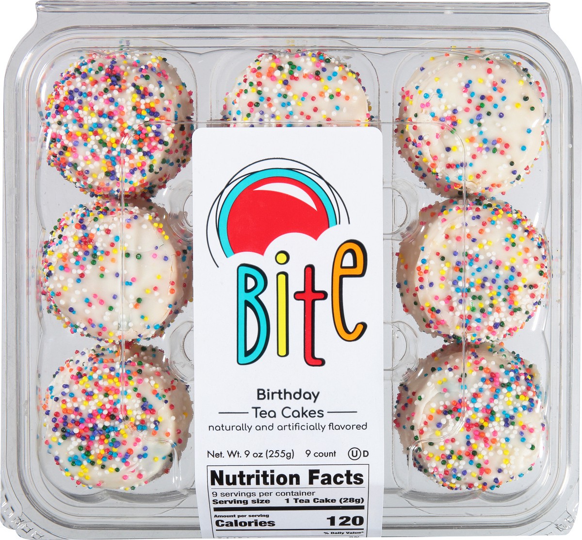 slide 13 of 13, Bite Birthday Tea Cakes 9 Cakes 9 ea, 9 ct
