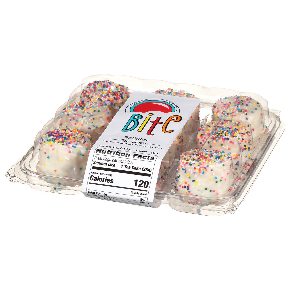 slide 11 of 13, Bite Birthday Tea Cakes 9 Cakes 9 ea, 9 ct