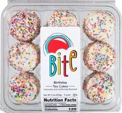 Bite Birthday Tea Cakes 9 Cakes 9 ea