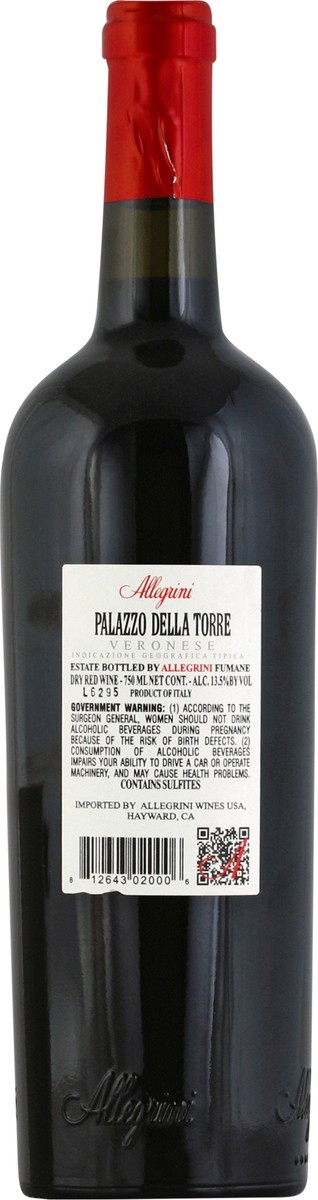 slide 2 of 3, Allegrini Red Wine, 750 ml