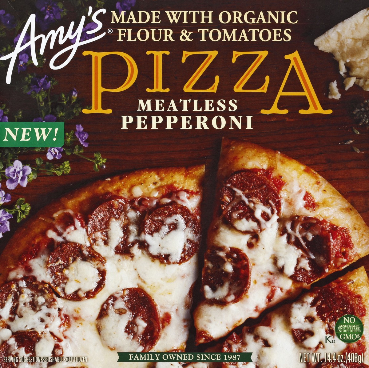 slide 3 of 4, Amy's Meatless Pepperoni Pizza, 14.5 oz