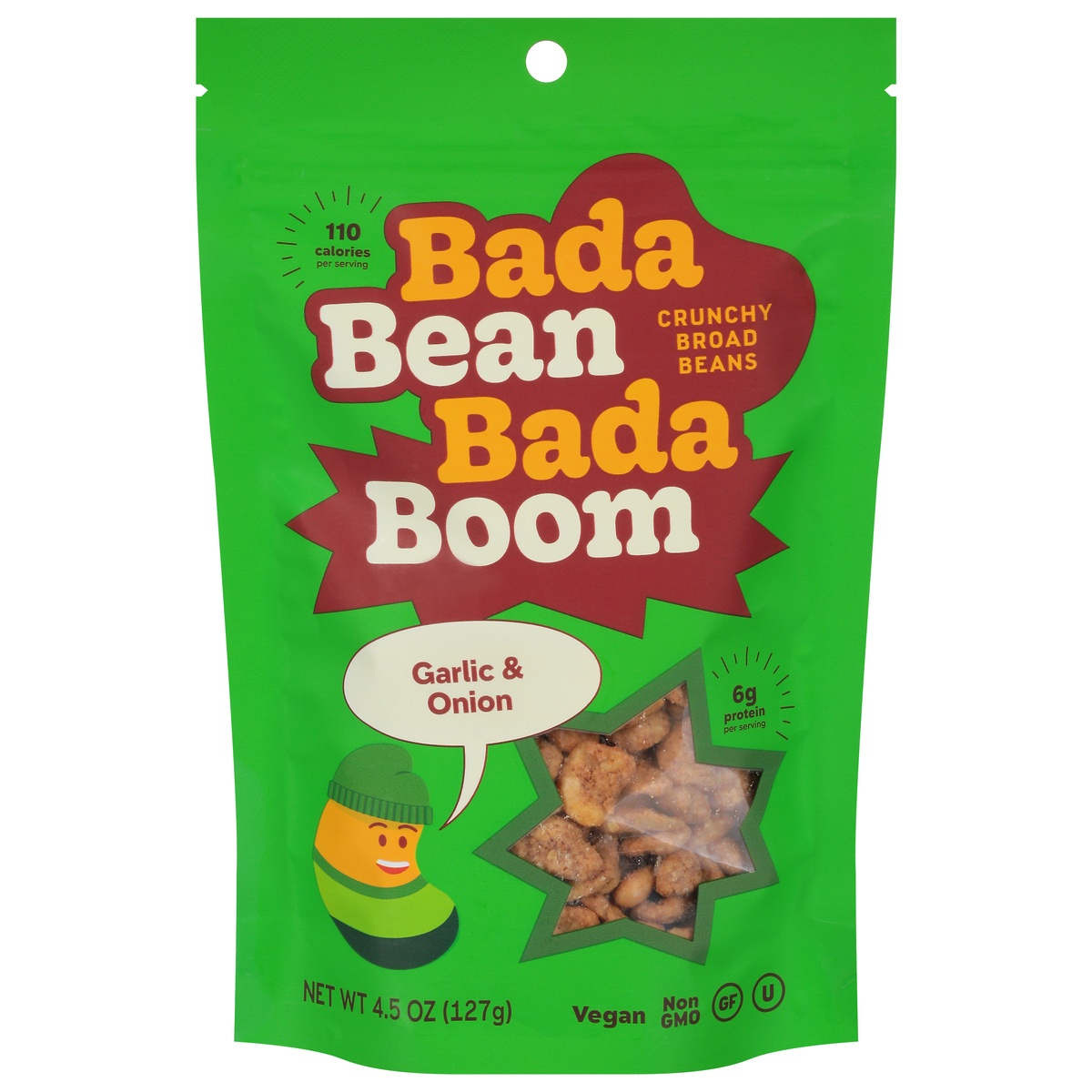 slide 1 of 1, Bada Bean Bada Boom Crunchy Garlic & Onion Broad Beans 4.5 oz, 4.5 oz