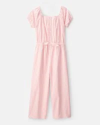 Carter's Girls Striped Jumpsuit - Pink/Ivory Multi 7
