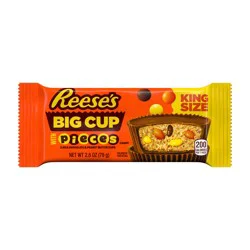 Reese's Big Cup Stuffed with Reese's Pieces King Size Peanut Butter Cups Candy, 2.8 oz
