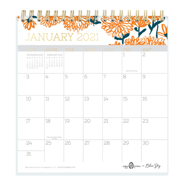 slide 1 of 1, Blue Sky Egg Press Monthly Desk Calendar, With Stand, 6-1/16'' X 6-3/8'', Mom Mums, January To December 2021, 121853, 1 ct
