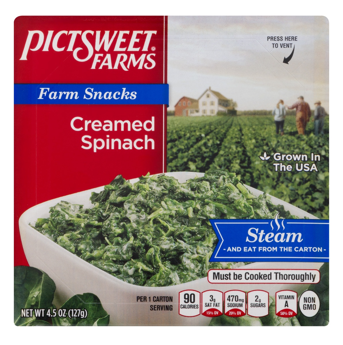 slide 1 of 1, PictSweet Sides Deluxe Creamed Spinach, 4.5 oz