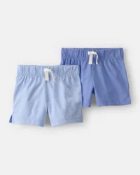 Baby 2-Pack Fashion Shorts - Blue - 9M
