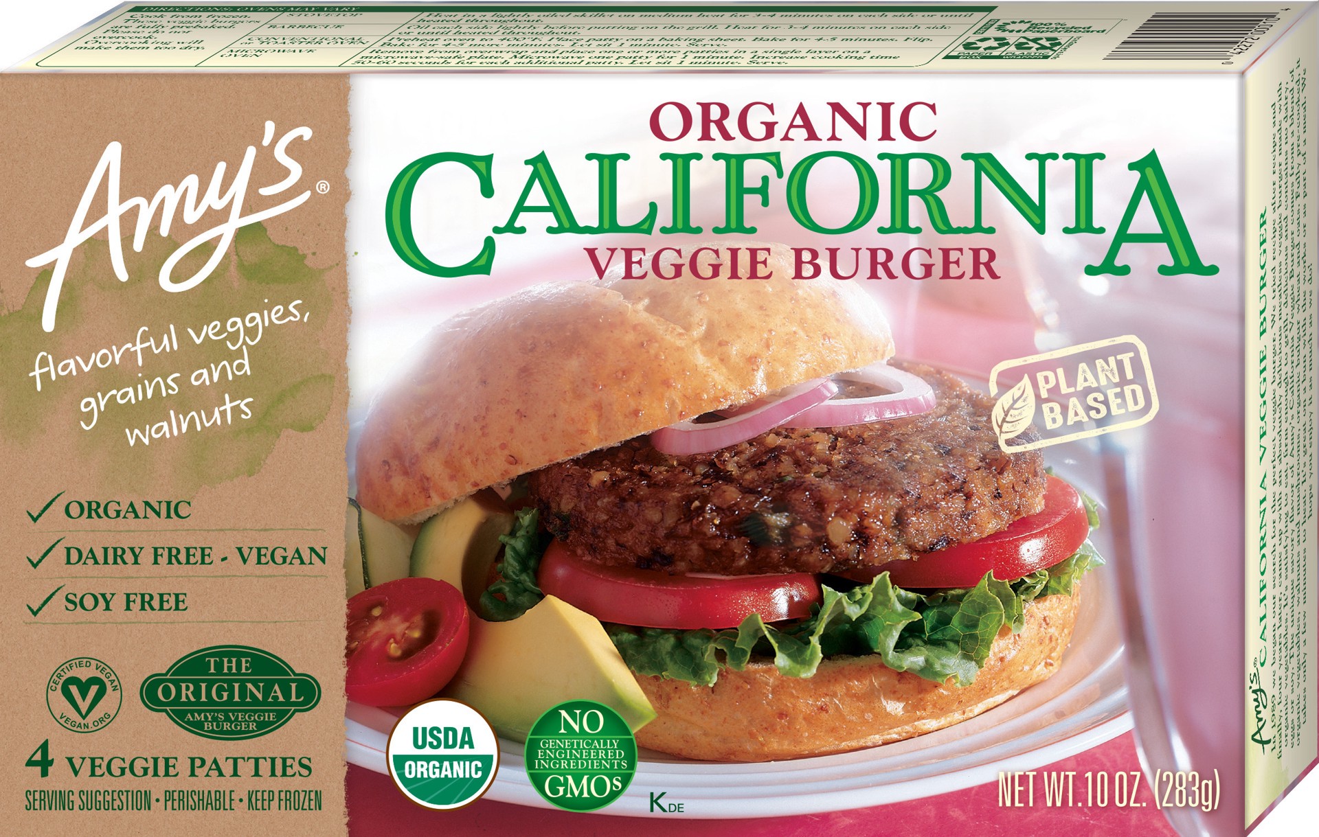 slide 1 of 3, Amy's Kitchen Organic California Veggie Burger, 10 oz