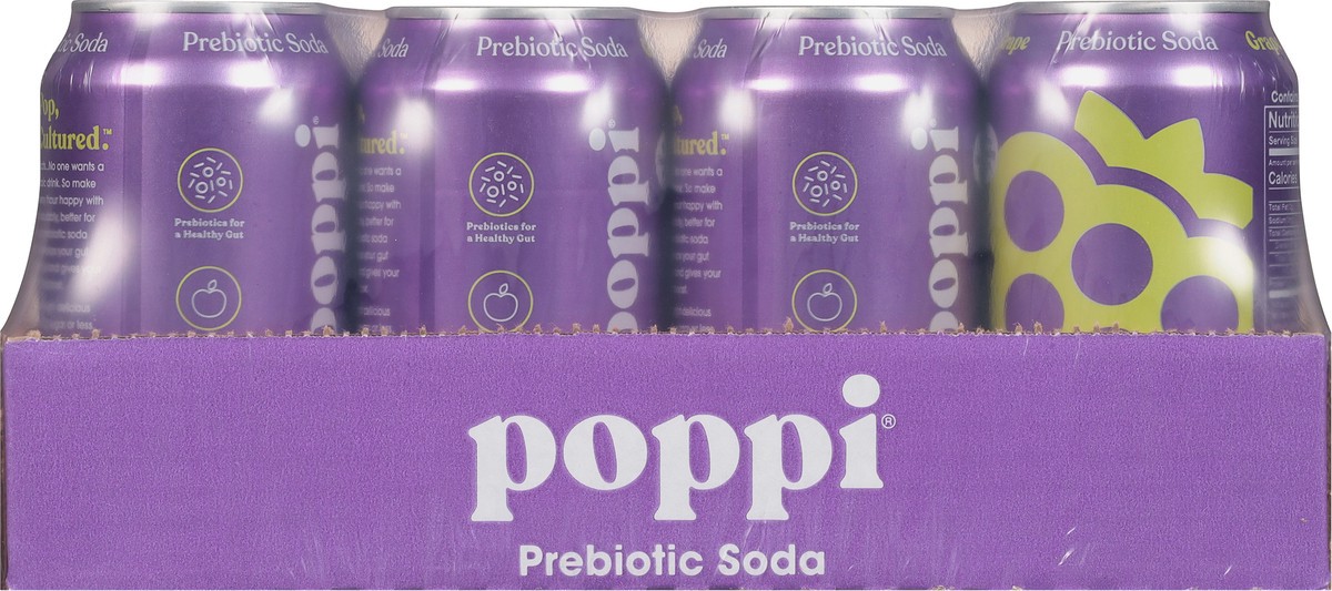 slide 5 of 12, Poppi Grape Prebiotic Soda 12 - 12 fl oz Cans, 12 ct