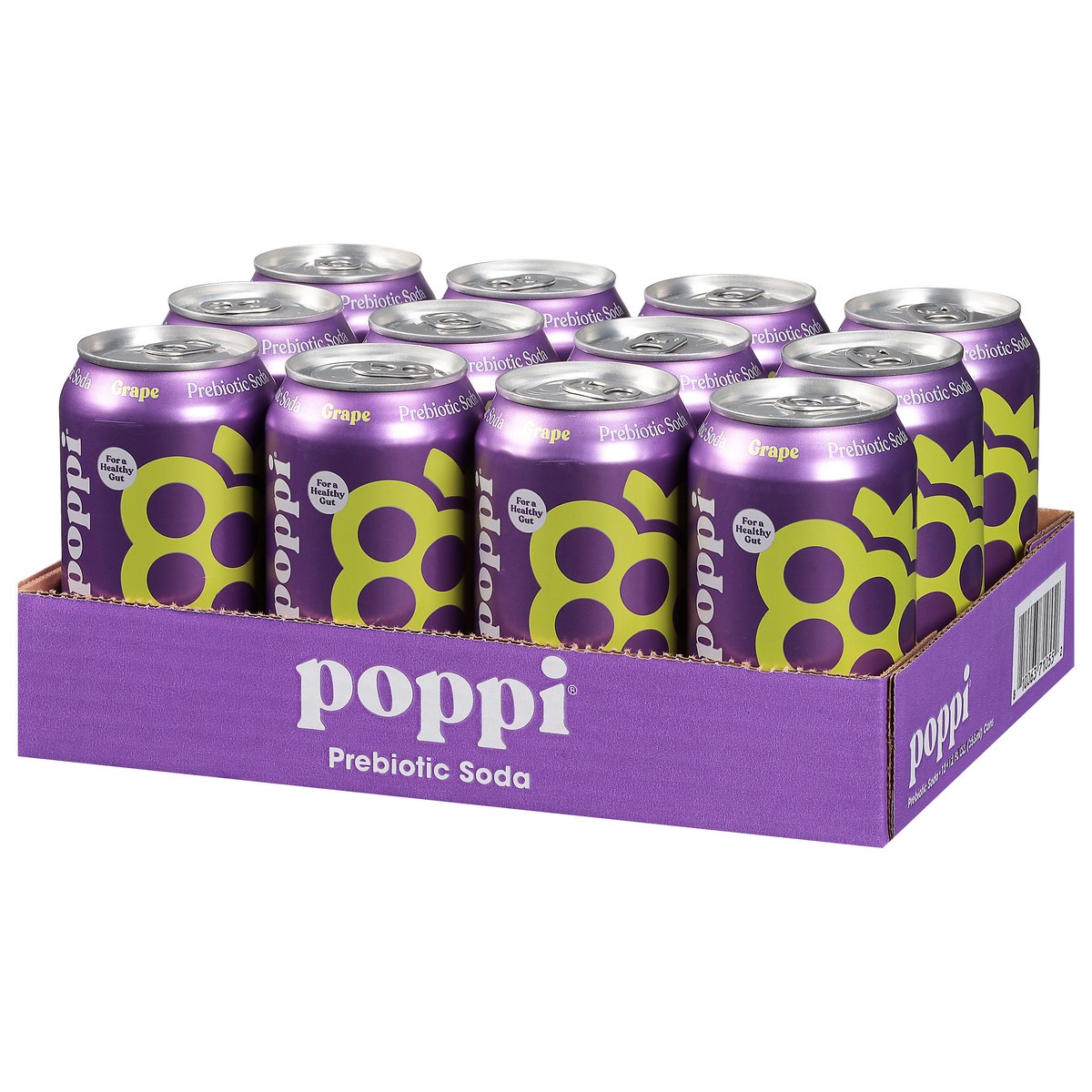 slide 11 of 12, Poppi Grape Prebiotic Soda 12 - 12 fl oz Cans, 12 ct