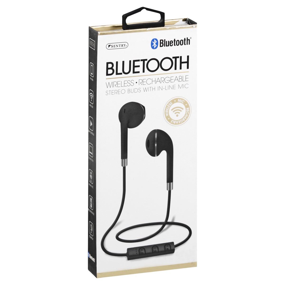 slide 5 of 8, Sentry Curve Earbuds Black, 1 ct