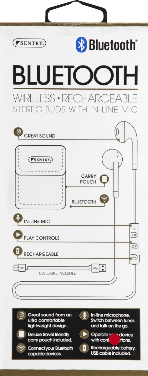 slide 2 of 8, Sentry Curve Earbuds Black, 1 ct